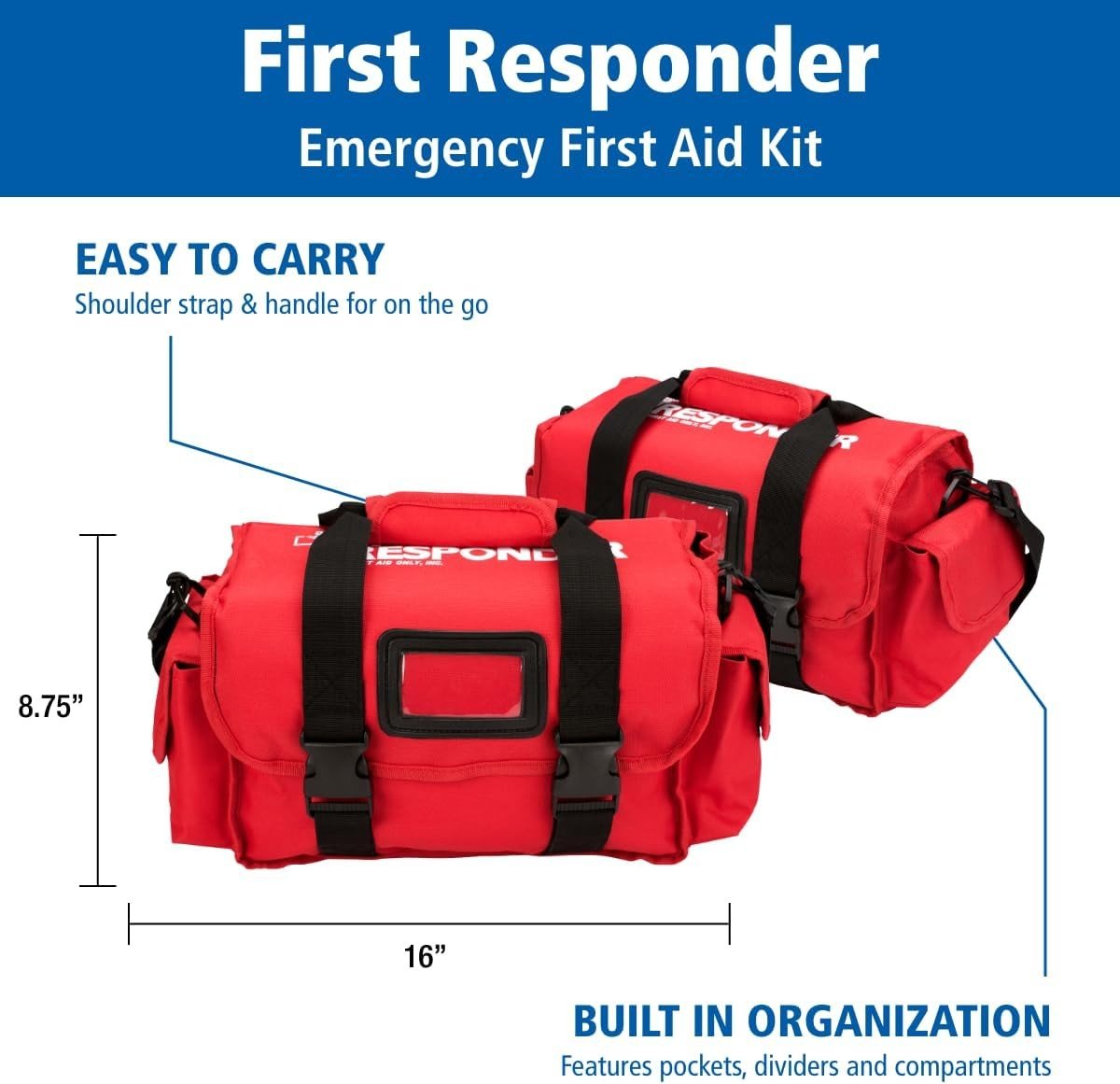 First Aid Only Responder First Responder Kit, 24 Person, Cordura Semi-Rigid Bag - 520-FR-Single - LL Medico