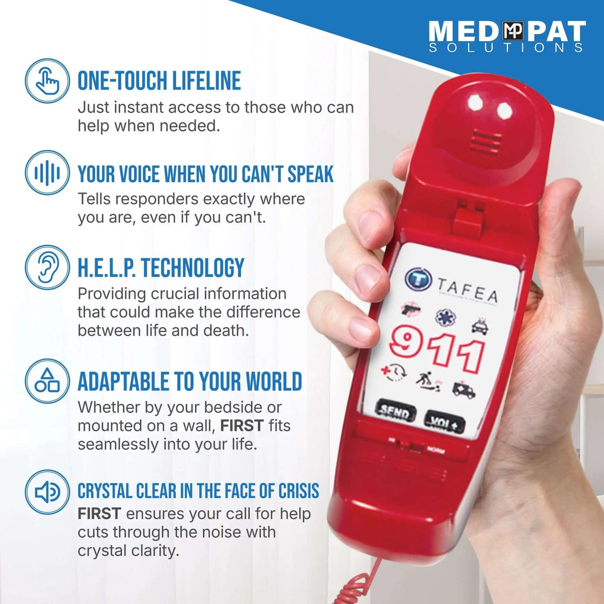 FIRST by TAFEA Lift-to-Call 911 Emergency Phone - FIRST - LL Medico