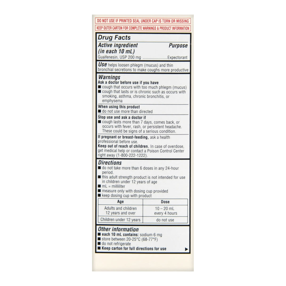 Foster & Thrive Adult Tussin Guaifenesin Oral Solution Relief Syrup, 4 fl oz - 70677118601 - LL Medico