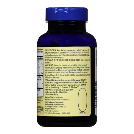 Foster & Thrive Omega 3 Fish Oil Supplement, 1200 mg, 100 soft gels - 01093995739 - LL Medico