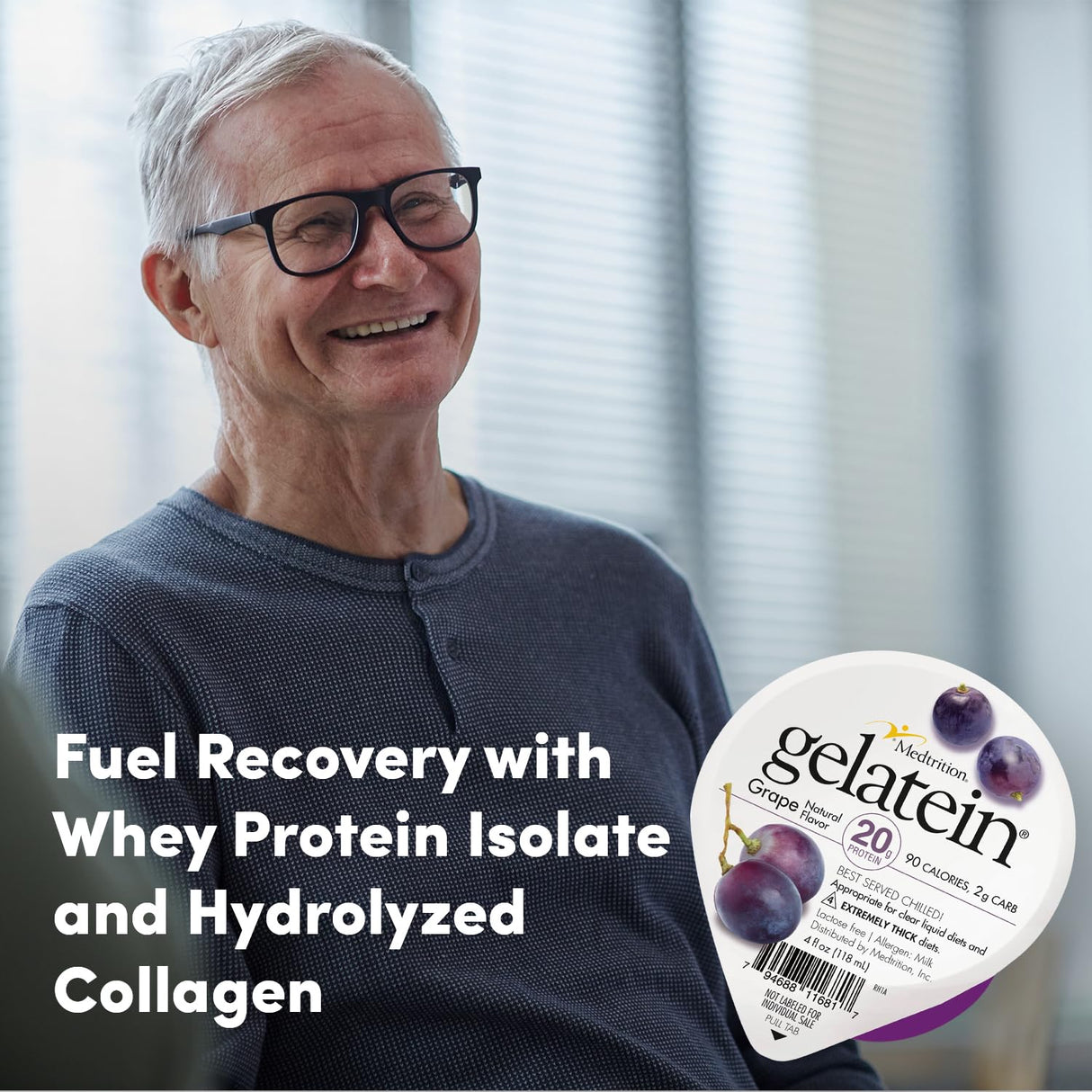 Gelatein Oral Supplement, Grape Flavor, 4 oz Cup - 11681-Single - LL Medico