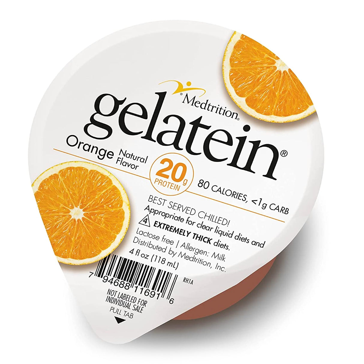 Gelatein Oral Supplement, Orange Flavor, 4 oz Cup - 11691-Single - LL Medico