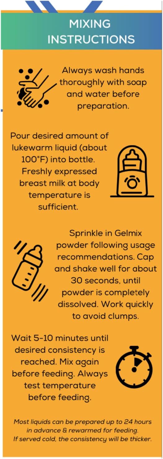 Gelmix Organic Infant Thickener for Breast Milk & Formula, Unflavored - GEL-WHO-004-Single - LL Medico