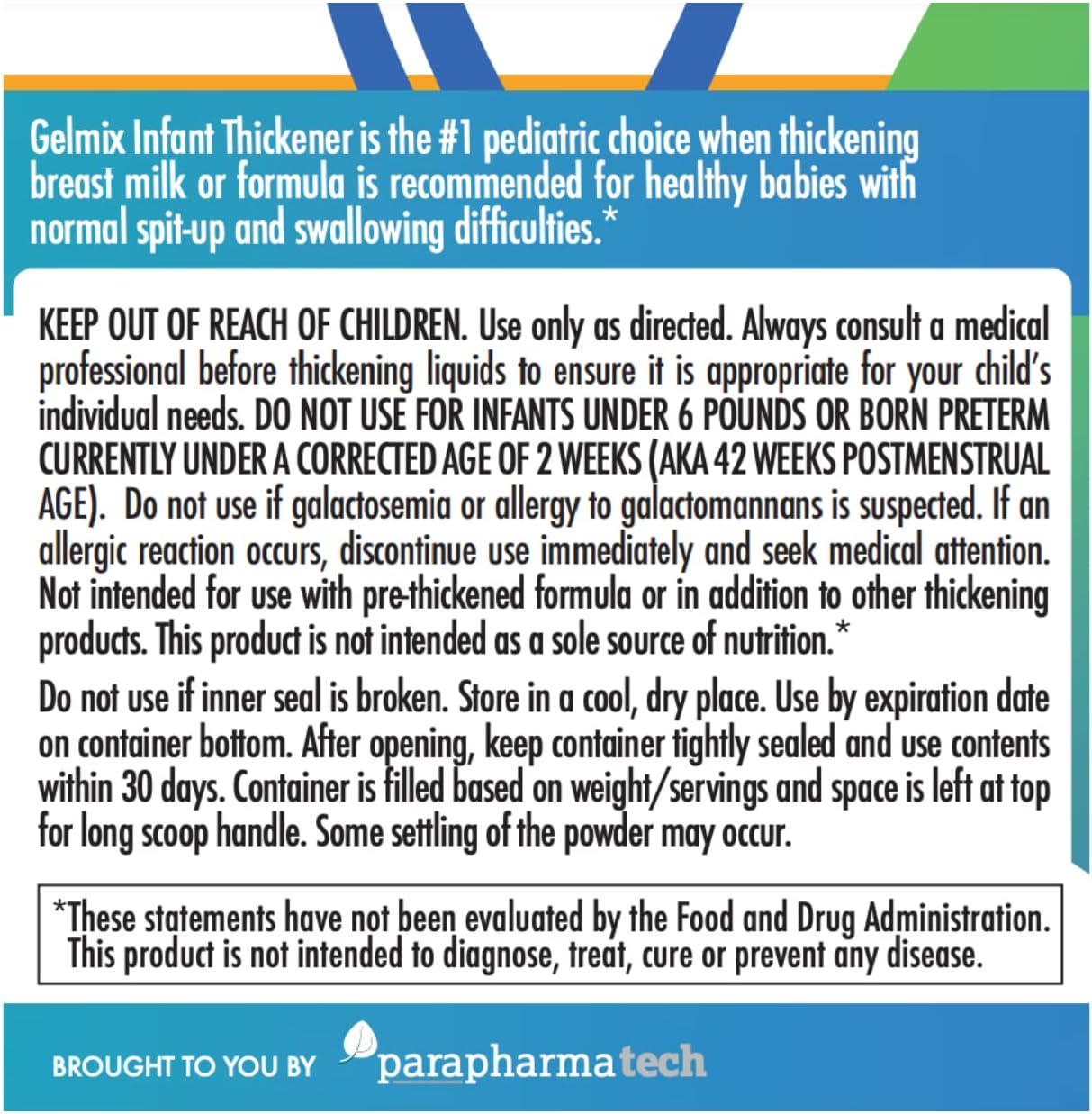 Gelmix Organic Infant Thickener for Breast Milk & Formula, Unflavored - GEL-WHO-004-Single - LL Medico