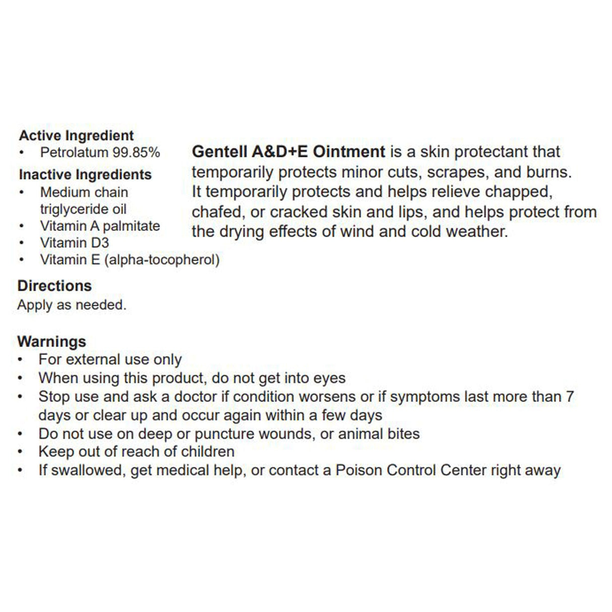 Gentell A & D Ointment, 16-ounce jar - GEN-23460-Single - LL Medico