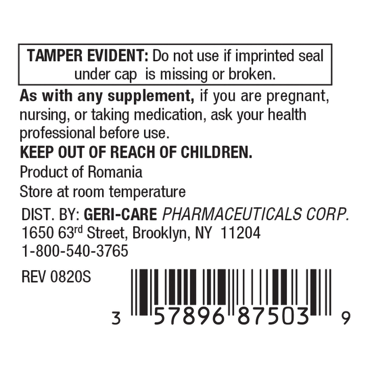 Geri - Care Coenzyme Q - 10 (CoQ10) Dietary Supplement, 100 mg - 57896087503 - LL Medico