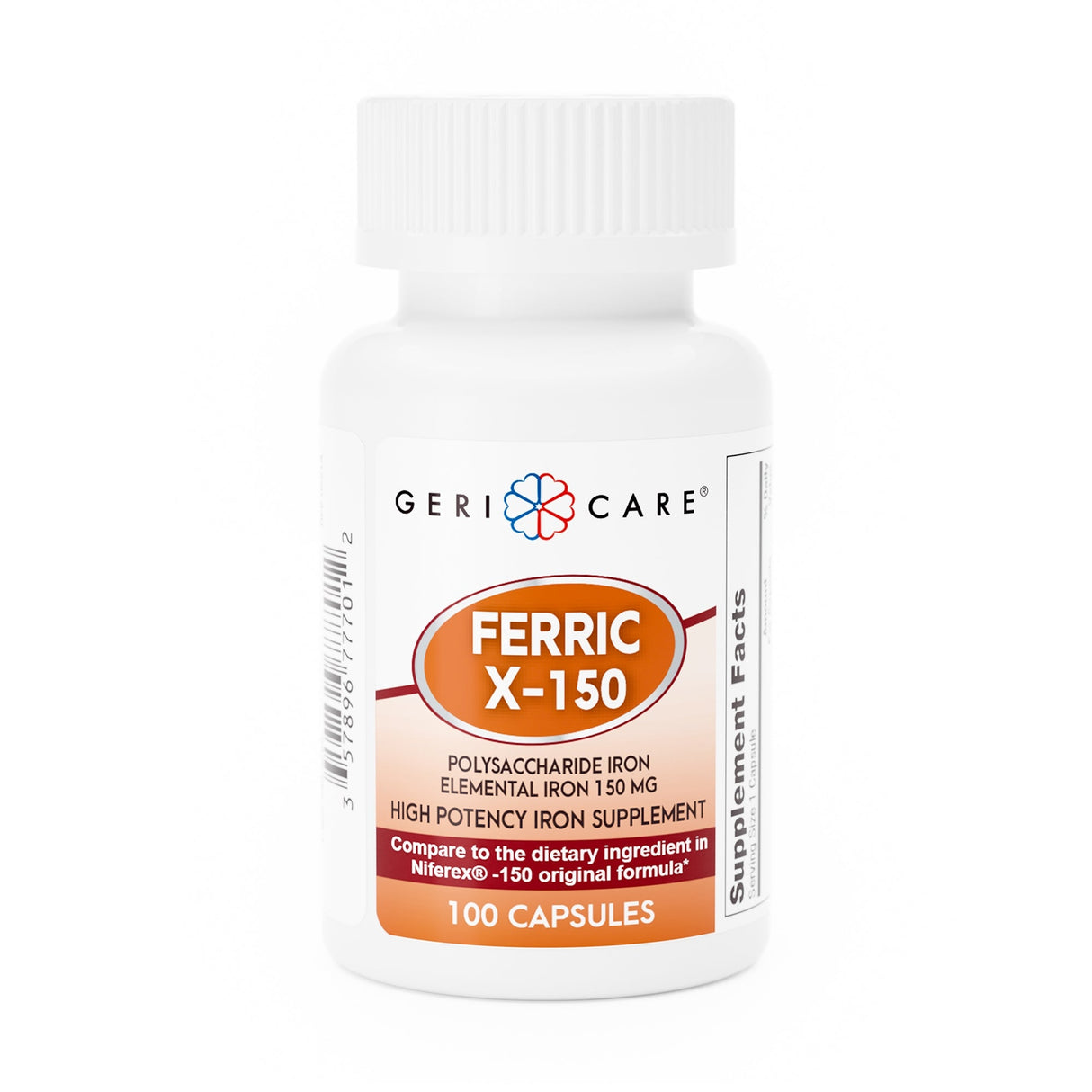 Geri - Care Ferric X - 150 Iron Supplement, 150 mg - 777-01-GCP-Single - LL Medico