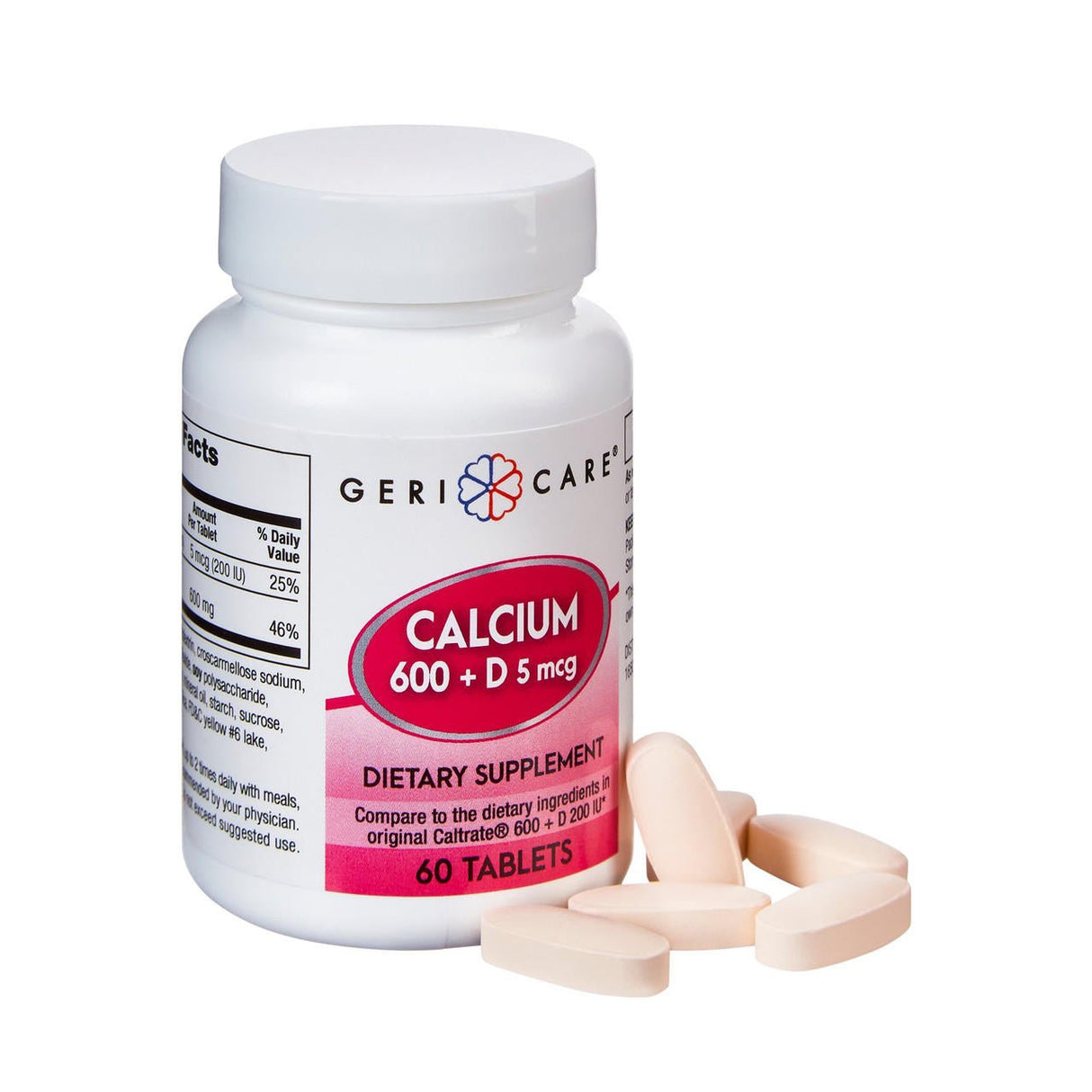 Geri - Care Joint Health Supplement, Calcium (600 mg) / Vitamin D (200 IU) - 747-06-GCP - LL Medico