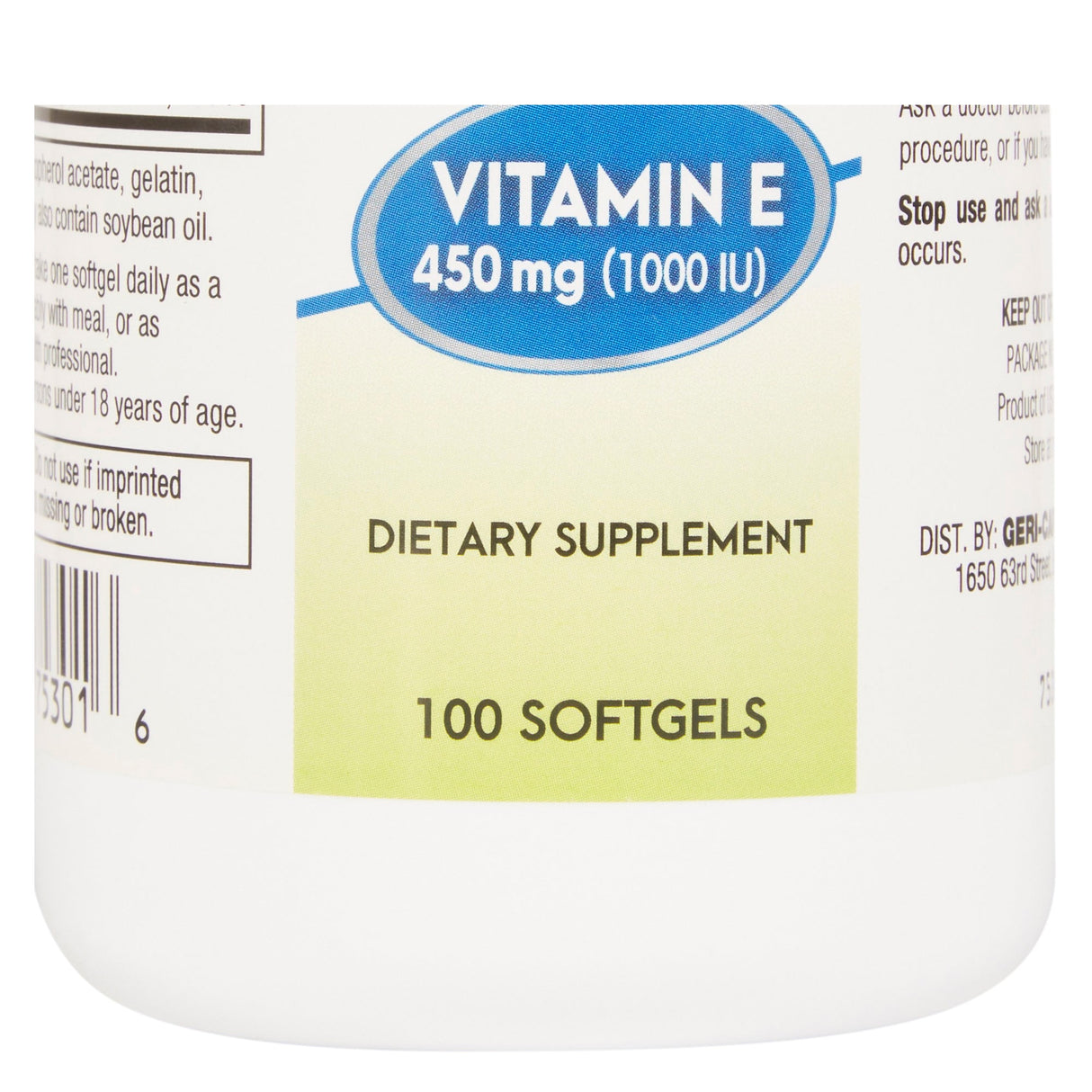 Geri - Care Vitamin E Supplement, 450 mg - 753-01-GCP-Single - LL Medico