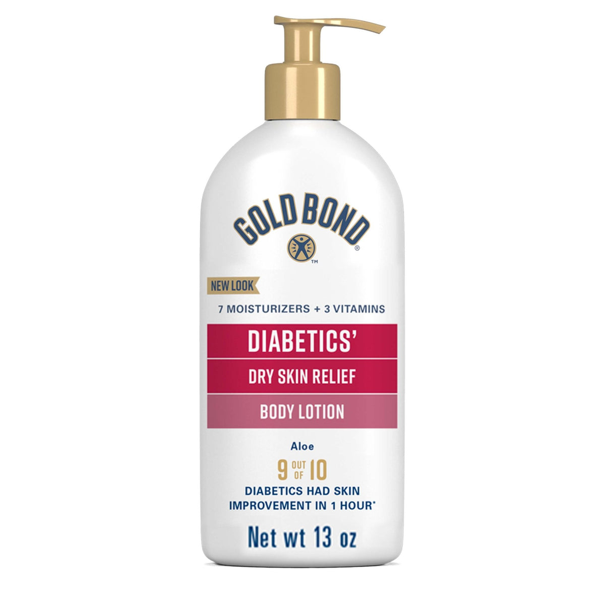 Gold Bond Diabetics' Dry Skin Relief, 13 oz Pump Bottle, Fragrance Free - 4116705350 - LL Medico