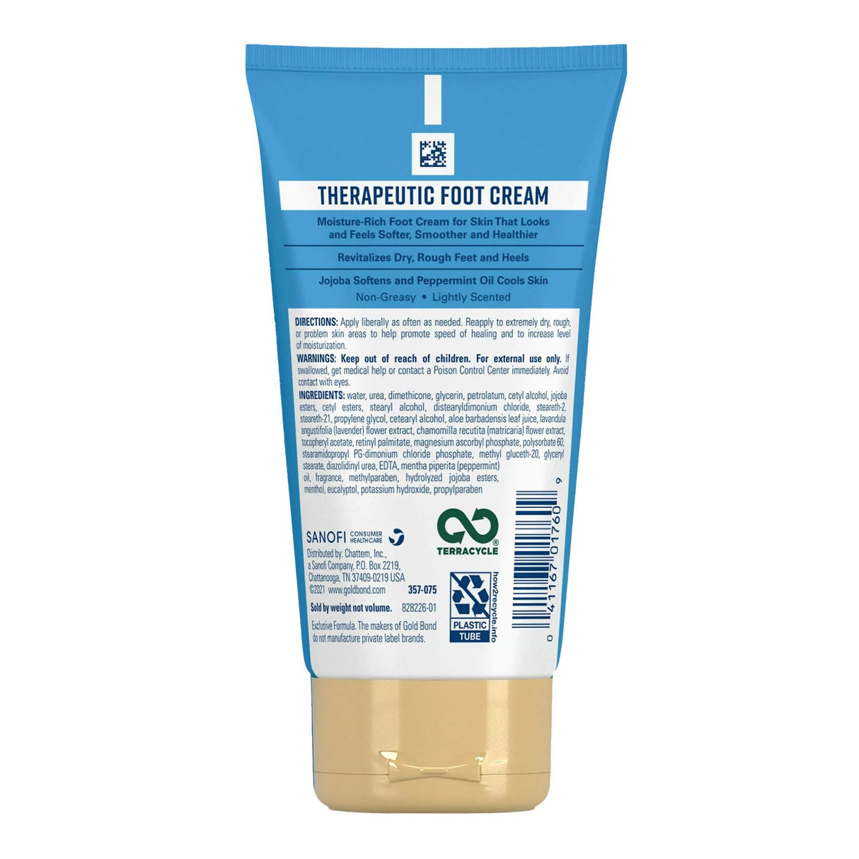 Gold Bond Therapeutic Foot Cream for Dry to Extra Dry Feet, 4-ounce Tube - 04116701760-Single - LL Medico