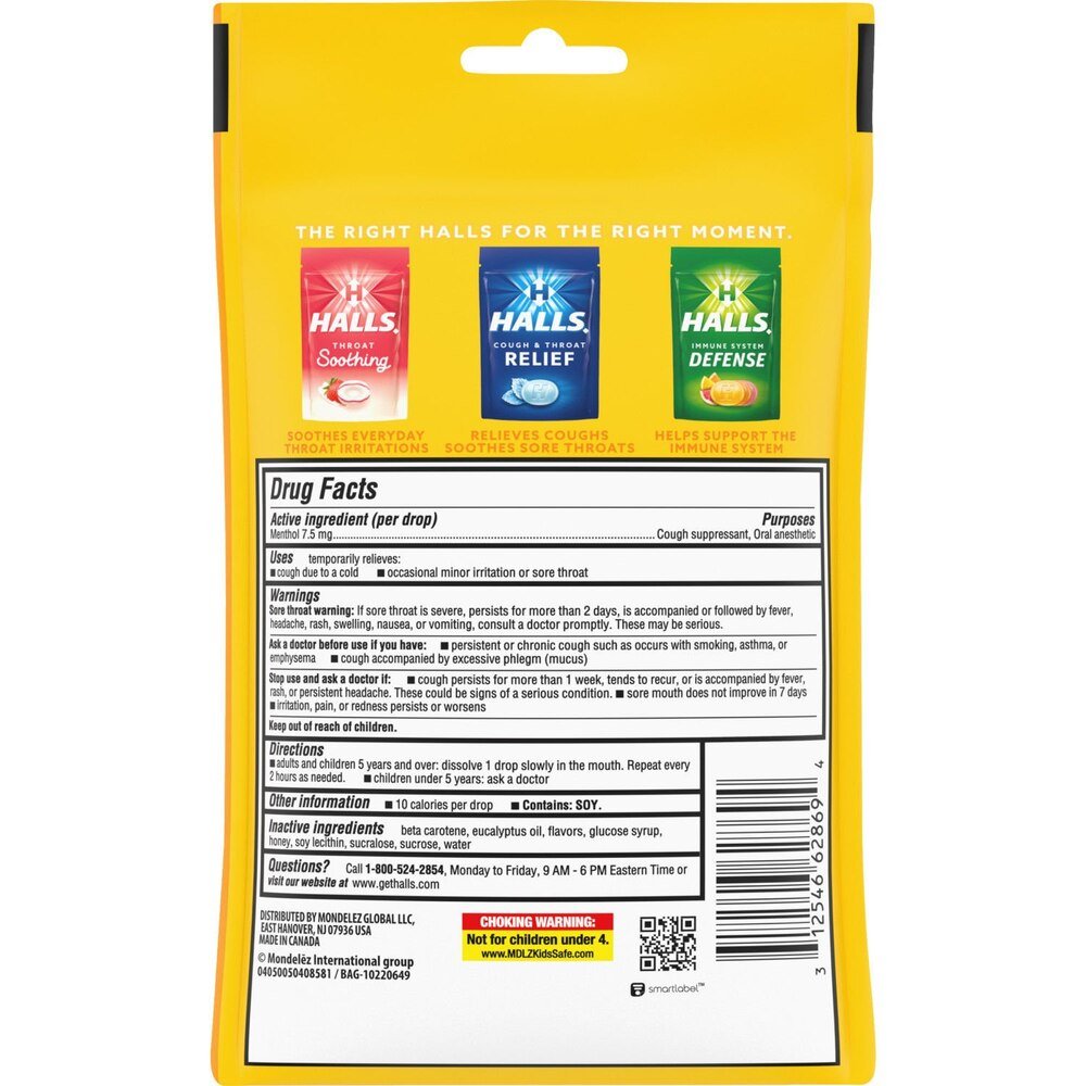 Halls Cough & Throat Relief Lozenges - 31254662869 - LL Medico