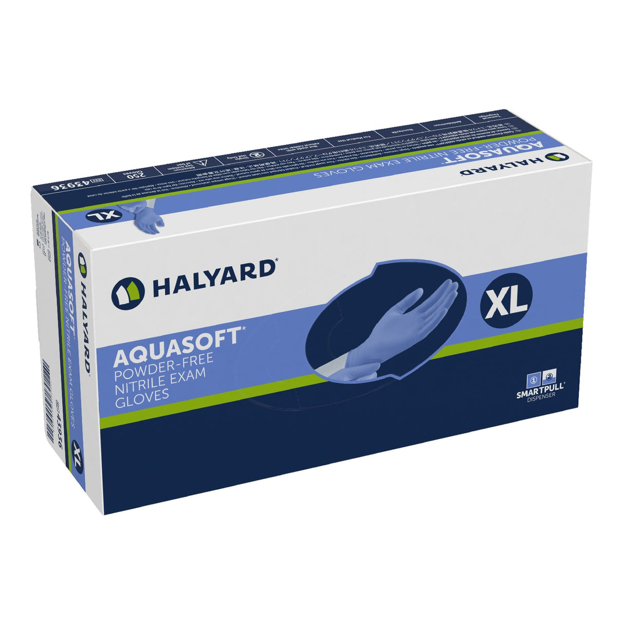 Halyard Aquasoft Nitrile Exam Glove, Extra Large, Blue - 43936-Box - LL Medico