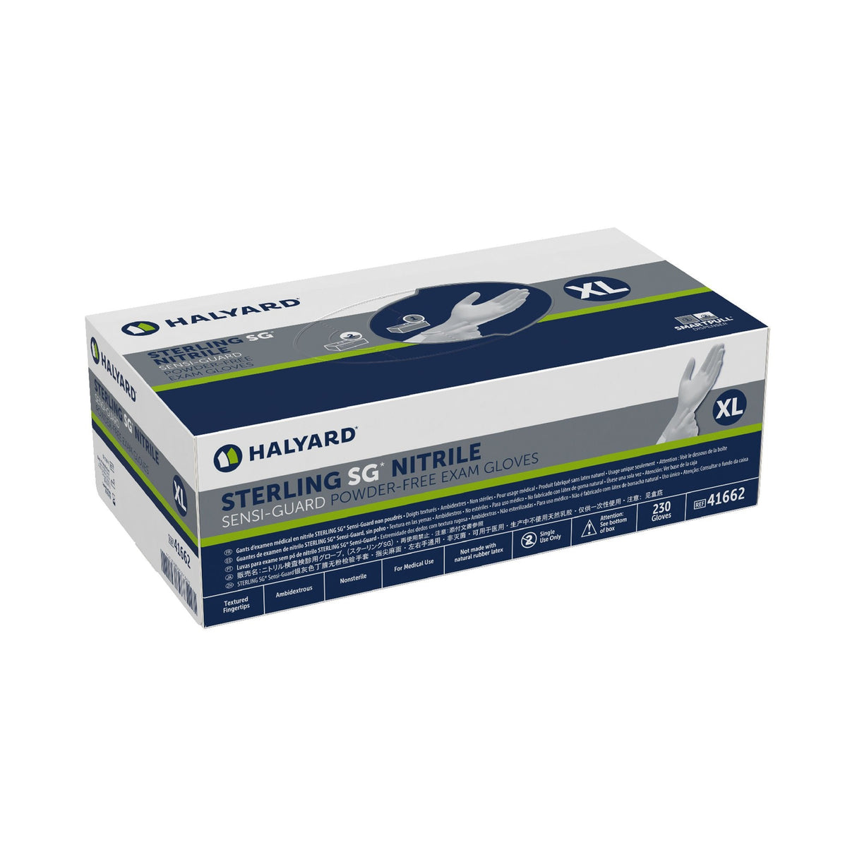 Halyard Sterling SG Nitrile Exam Glove, Extra Large, Silver - 41662-Box - LL Medico