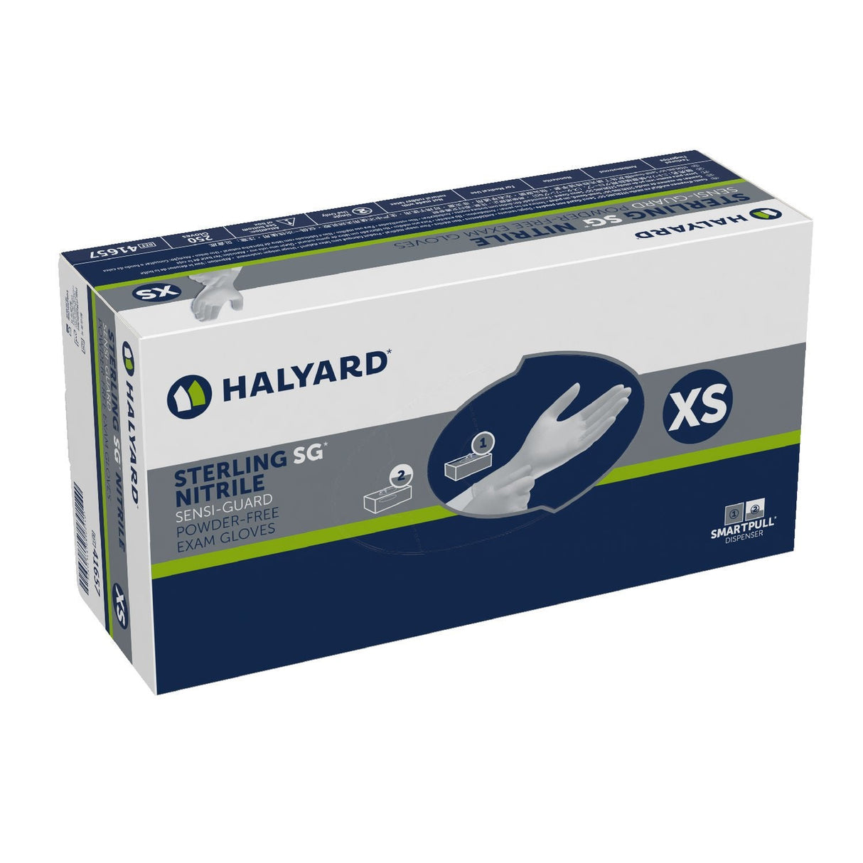 Halyard Sterling SG Nitrile Exam Glove, Extra Small, Silver - 41657-Case - LL Medico