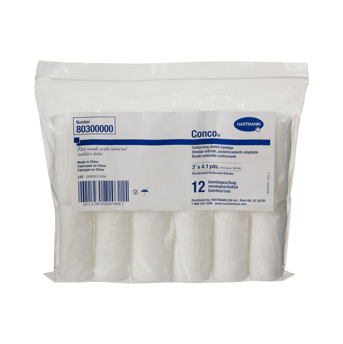 Hartmann Conco Conforming Bandage, NonSterile, 3" x 4 1/10 Yard, 1-Ply - 80300000-Box - LL Medico