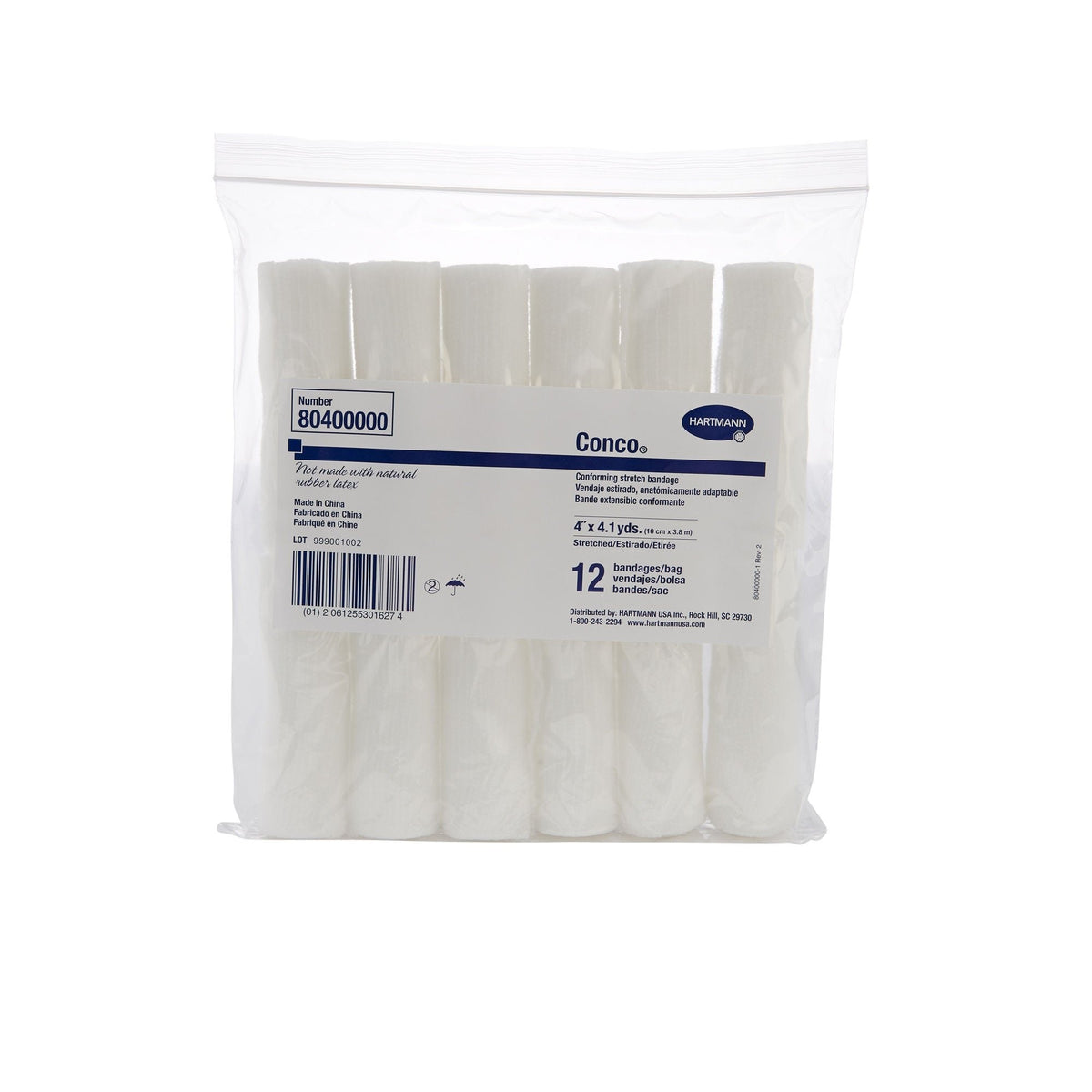 Hartmann Conco Conforming Stretch Bandage, Non-Sterile, 4" x 4.1 Yard - 80400000-Box - LL Medico