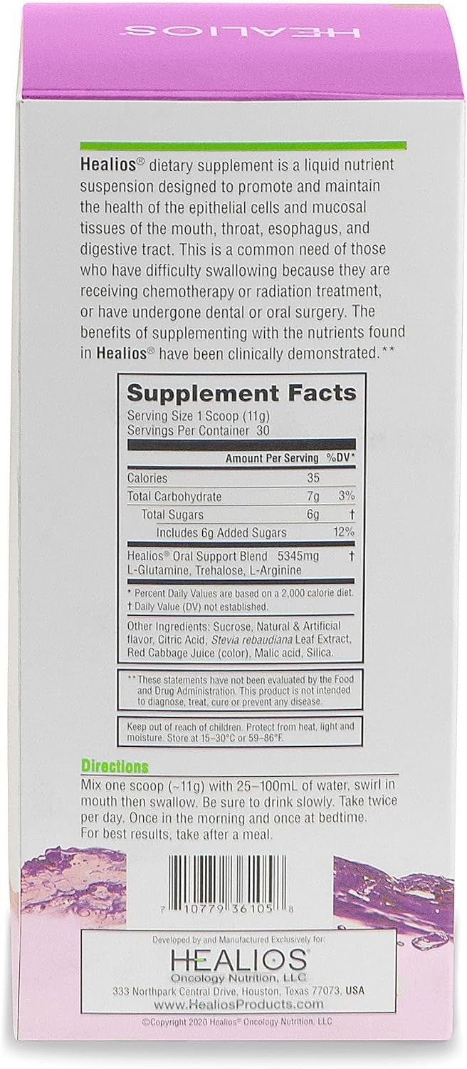 Healios Oral Health and Dietary Supplement Powder, Grape, 11.64 oz - GN0140-Single - LL Medico