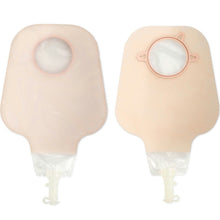 Hollister New Image Two-Piece Drainable Ostomy Pouch, front and back views