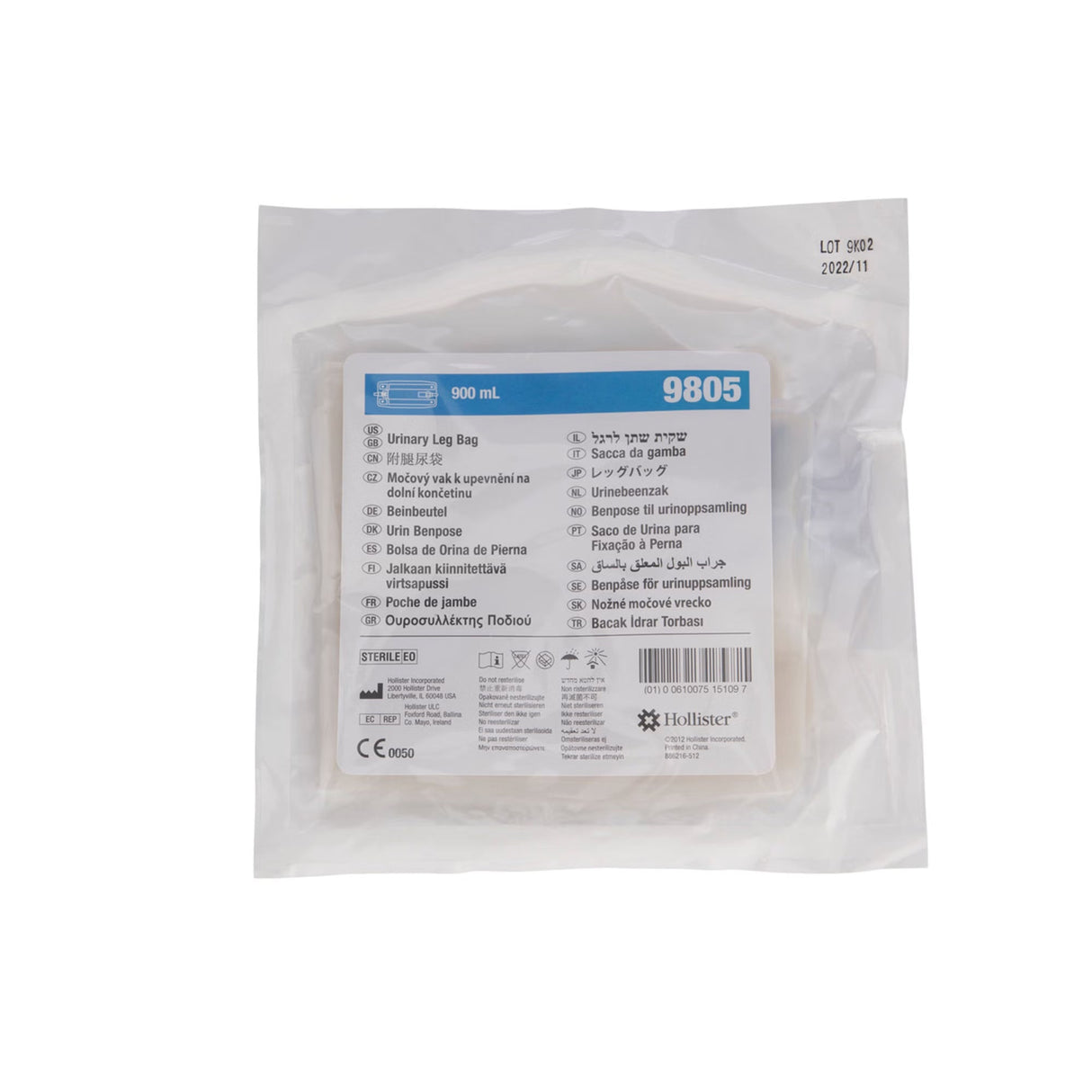 Hollister Urinary Leg Bag, 900 mL Capacity - 9805-Single - LL Medico