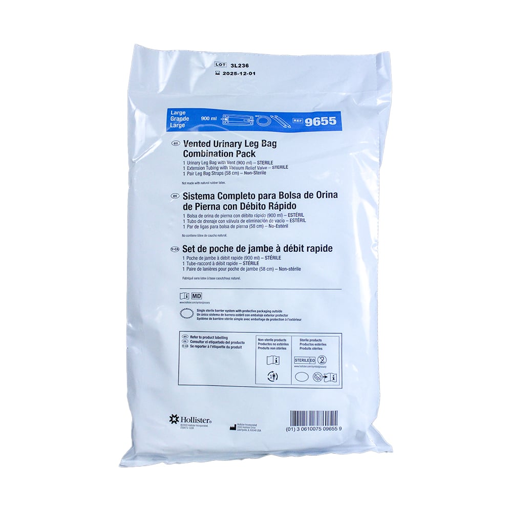 Hollister Vented Urinary Leg Bag Kit - 9655-Single - LL Medico