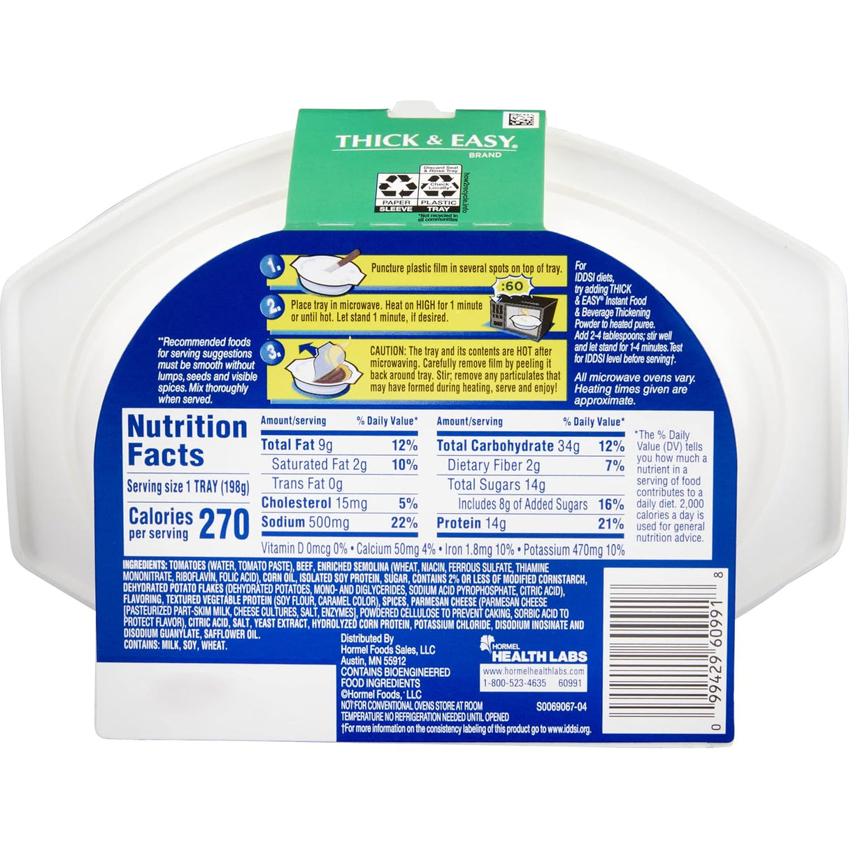 Hormel Thick & Easy Purees, Italian Style Lasagna, Case/7 - 60744-Case - LL Medico