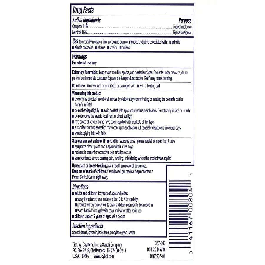 Icy Hot Pro Pain Relief Dry Spray, 4 oz Spray - 04116700804-Single - LL Medico