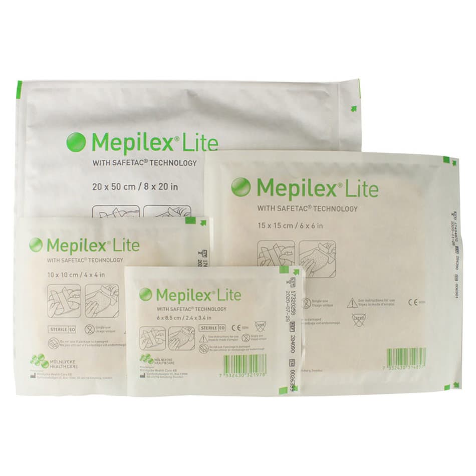 Mepilex Lite Soft Silicone Foam Dressing, 15 x 15 Centimeter
