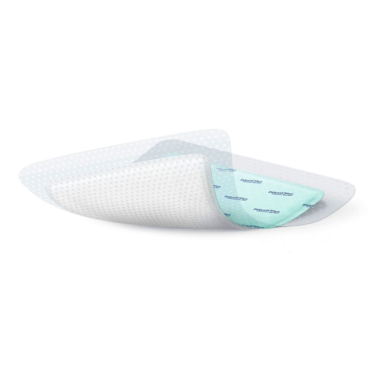 Zetuvit Plus Silicone Border Super Absorbent Dressing, 8 x 8 Inch