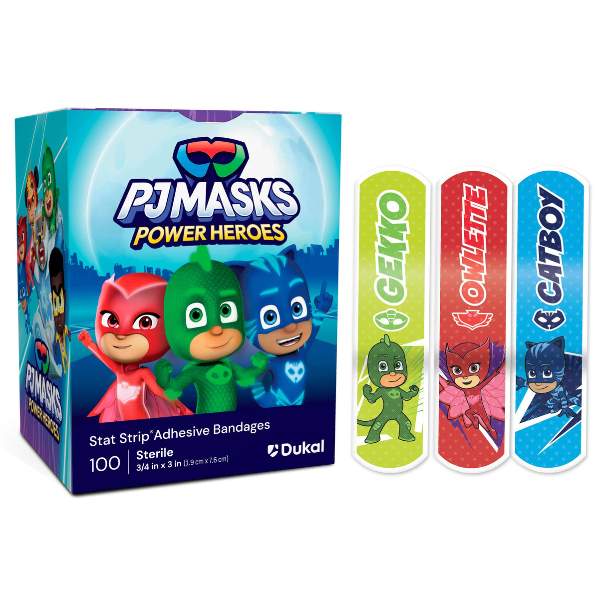 Stat Strip Kid Design (PJ Masks Power Hero) Adhesive Strip, 3/4 x 3 Inch