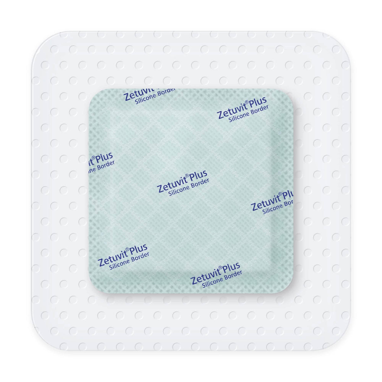 Zetuvit Plus Silicone Border Super Absorbent Dressing, 4 x 4 Inch