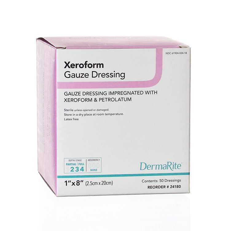 DermaRite Petrolatum Impregnated Dressing, 1 x 8 Inch