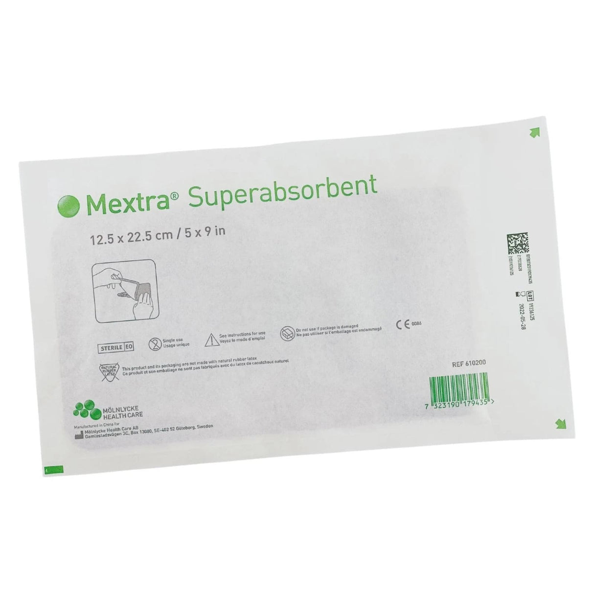 Mextra Superabsorbent Super Absorbent Dressing, 5 x 9 Inch