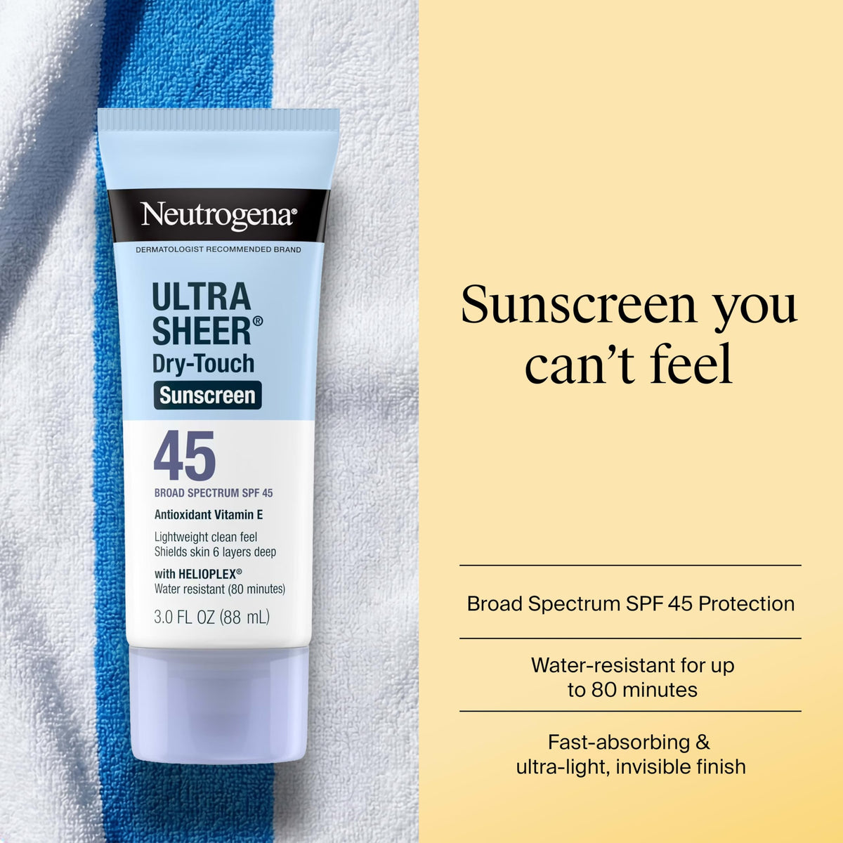 Neutrogena Ultra Sheer Dry-Touch Sunblock SPF 45 Lotion, 3 fl oz