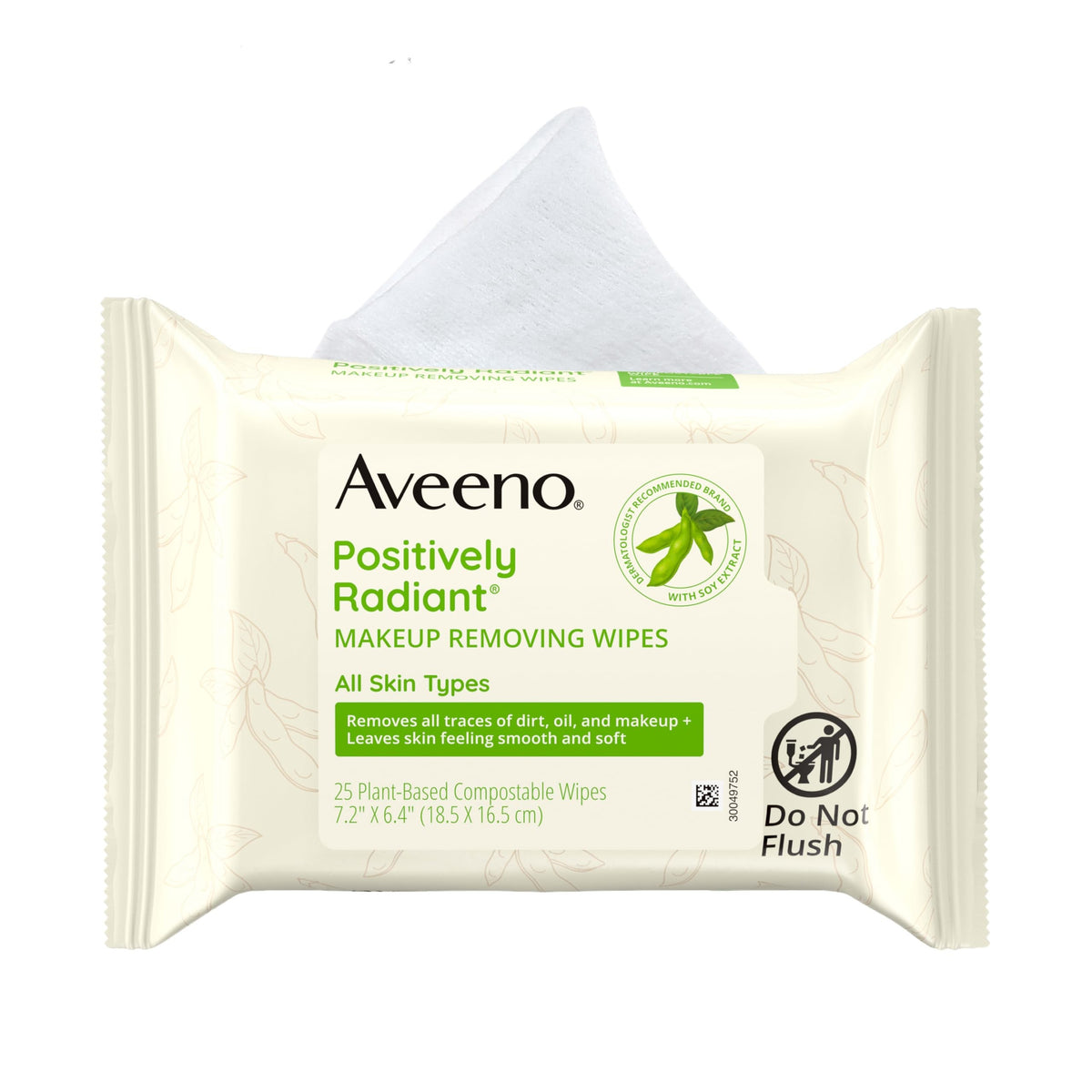Aveeno Positively Radiant Makeup Removing Wipes, Scented, Pack of 25