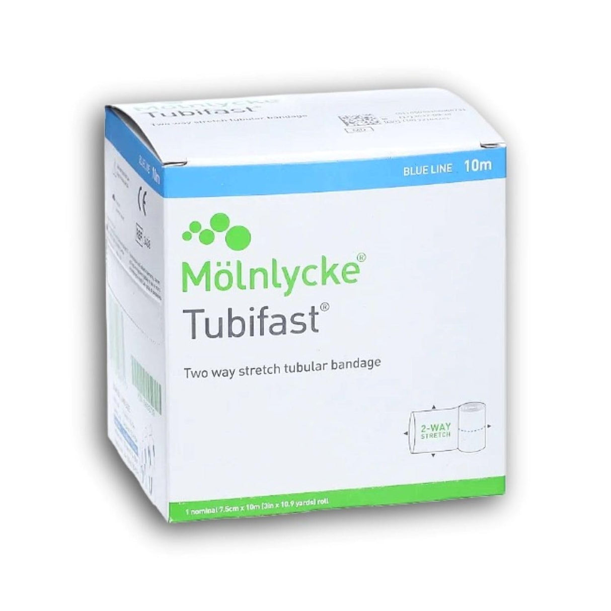 Molnlycke Tubifast 2 Way Stretch Tubular Bandage, Non-Sterile, Blue Line, 3" x 11 Yard