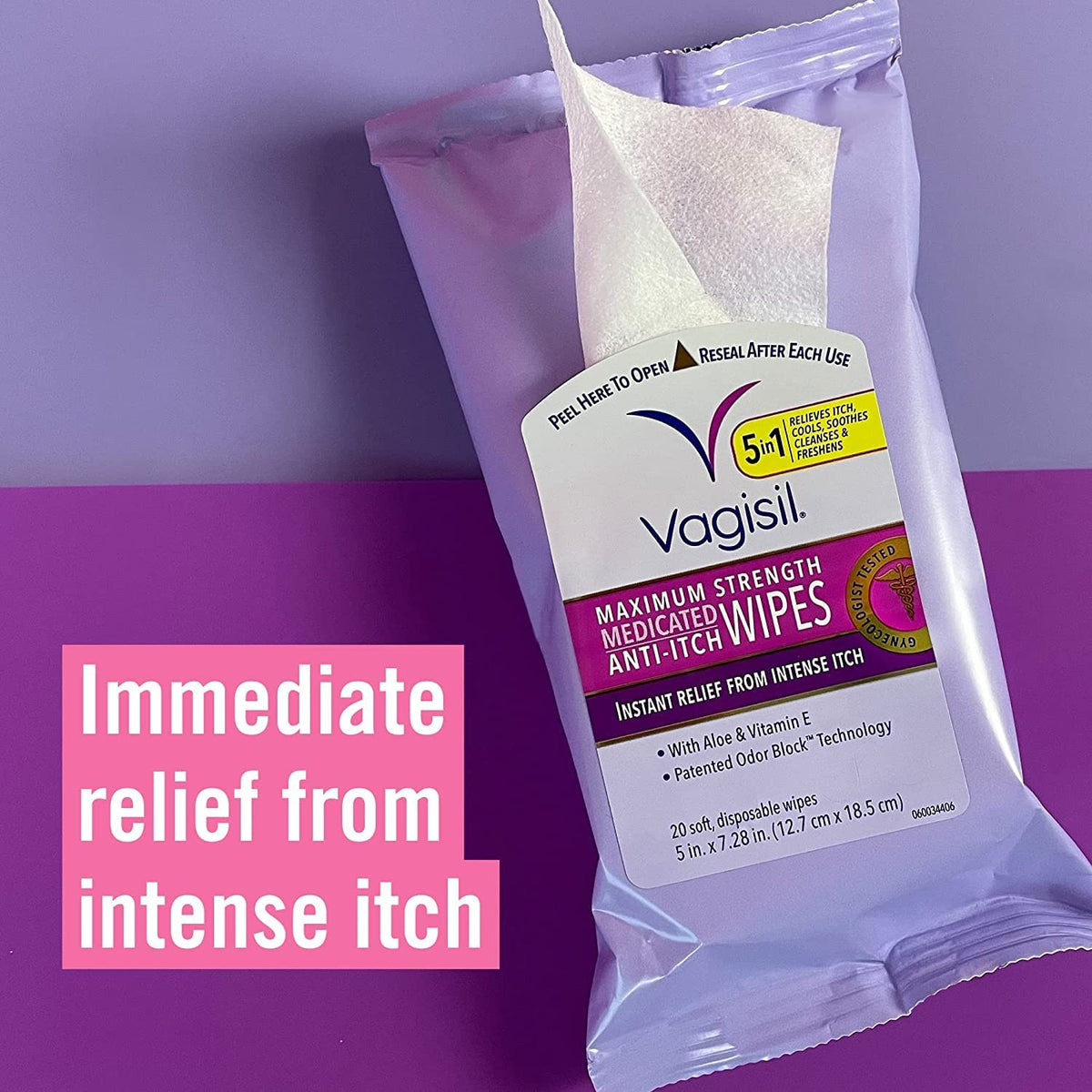 Vagisil Maximum Strength Anti-Itch Medicated Feminine Wipes