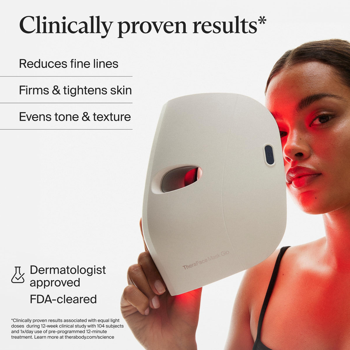 Therabody TheraFace Mask LED Light Therapy Face Mask, Single