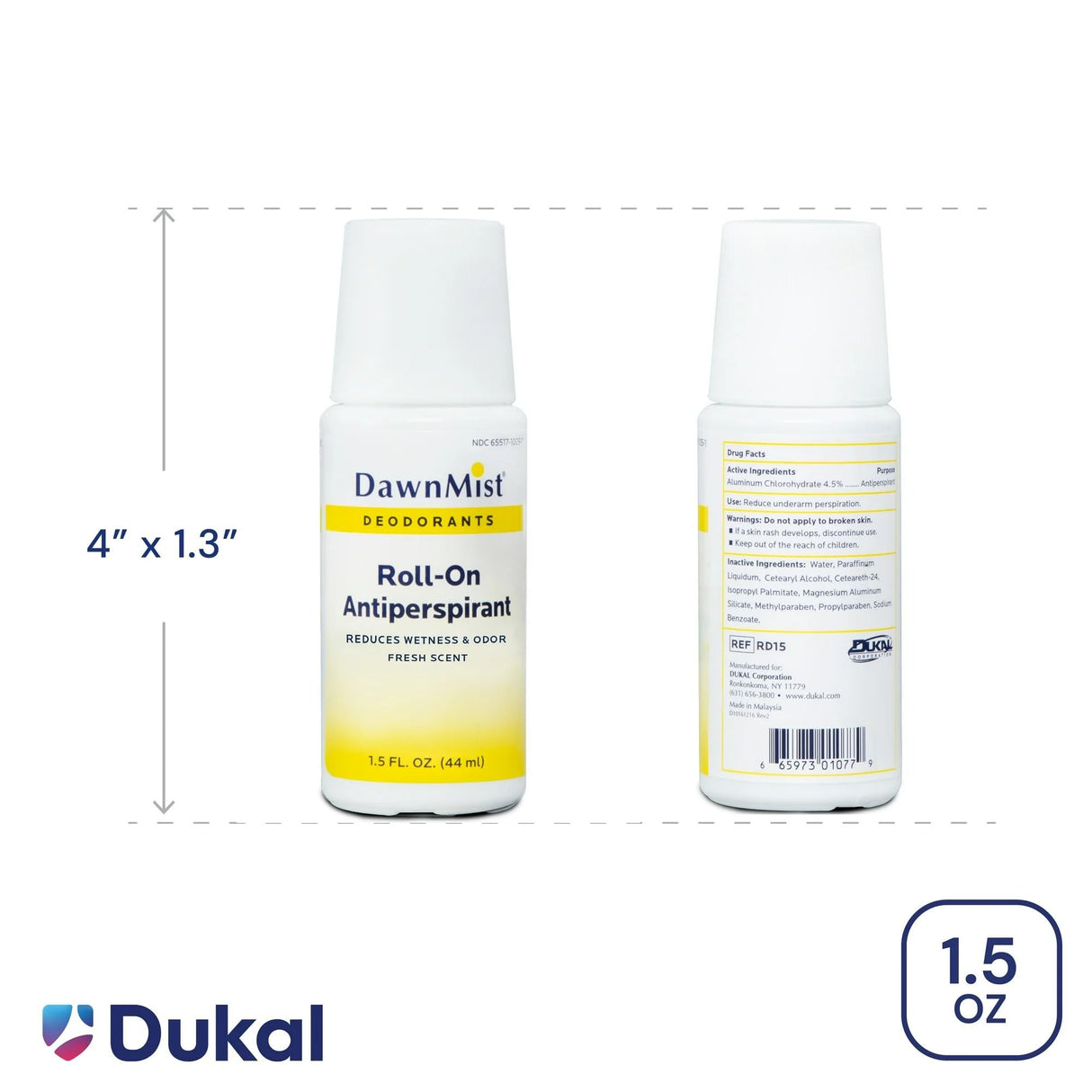 DawnMist Roll-On Antiperspirant Deodorant, Fresh Scent, 1.5 fl oz