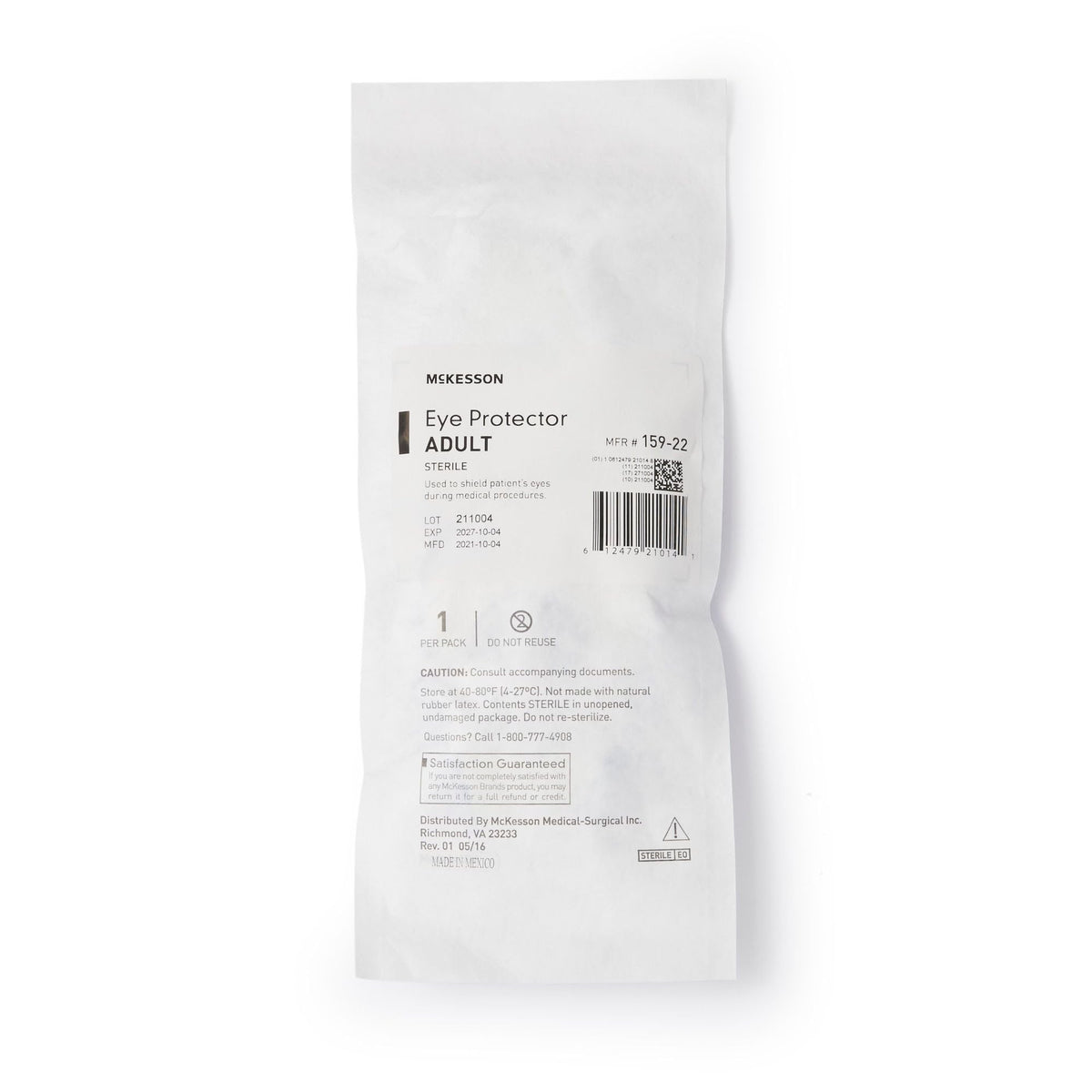 McKesson Eye Protector Adult, Sterile, 8.125" x 2.9"