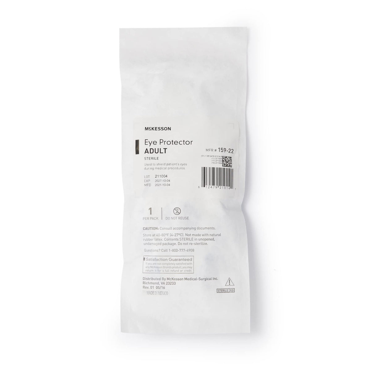 McKesson Eye Protector Adult Double Foam, Sterile