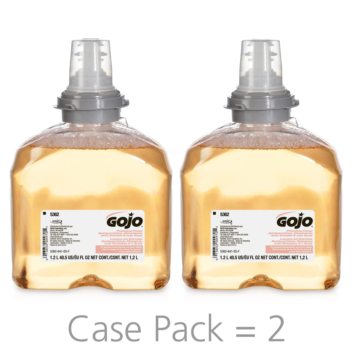 Gojo Premium Foam Antibacterial Handwash with Vitamin E, Fresh Fruit Scent, 1200 mL