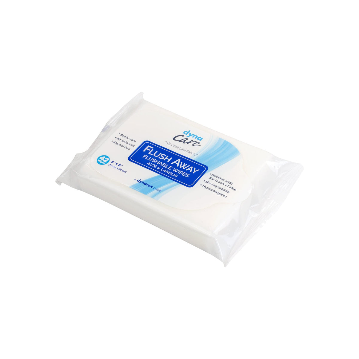 Dynarex Scented Flushable Wipes, Soft Pack, 5" x 8"