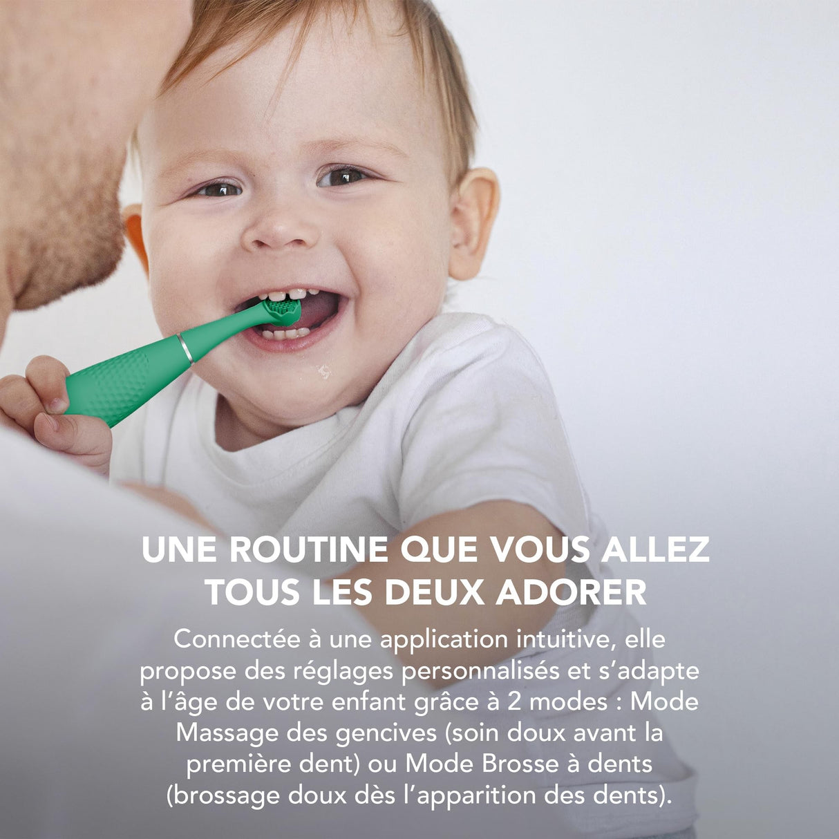 ISSA baby Soft Silicone Sonic Toothbrush, Kiwi Green Panda