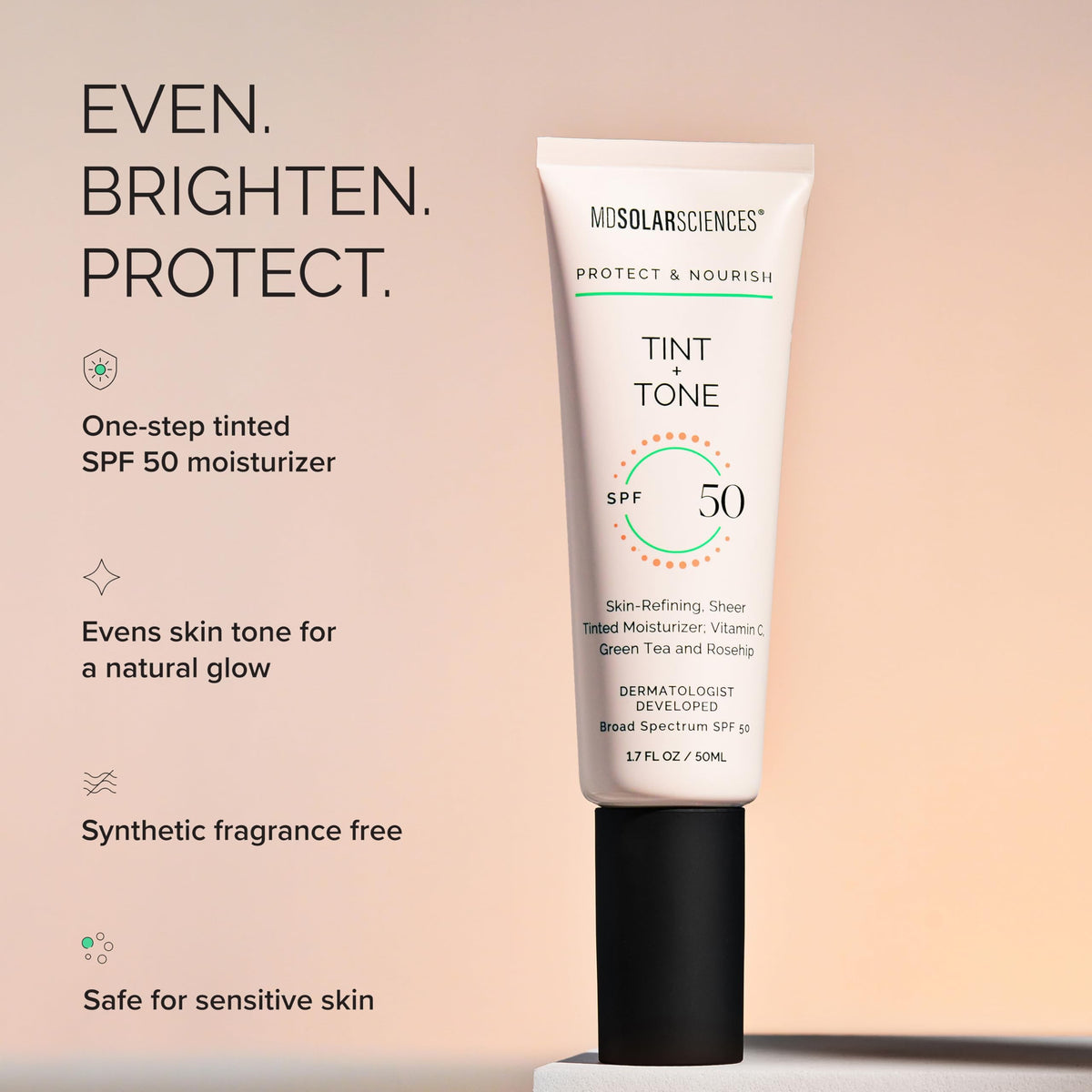 MDSolarSciences Tint + Tone SPF 50 Facial Moisturizer Cream, 1.7 oz