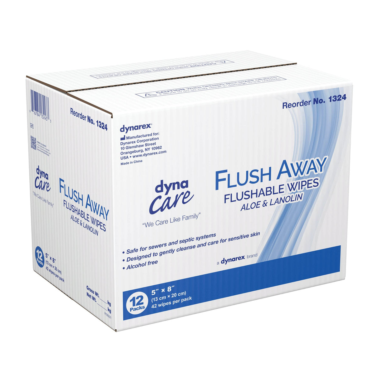 Dynarex Scented Flushable Wipes, Soft Pack, 5" x 8"