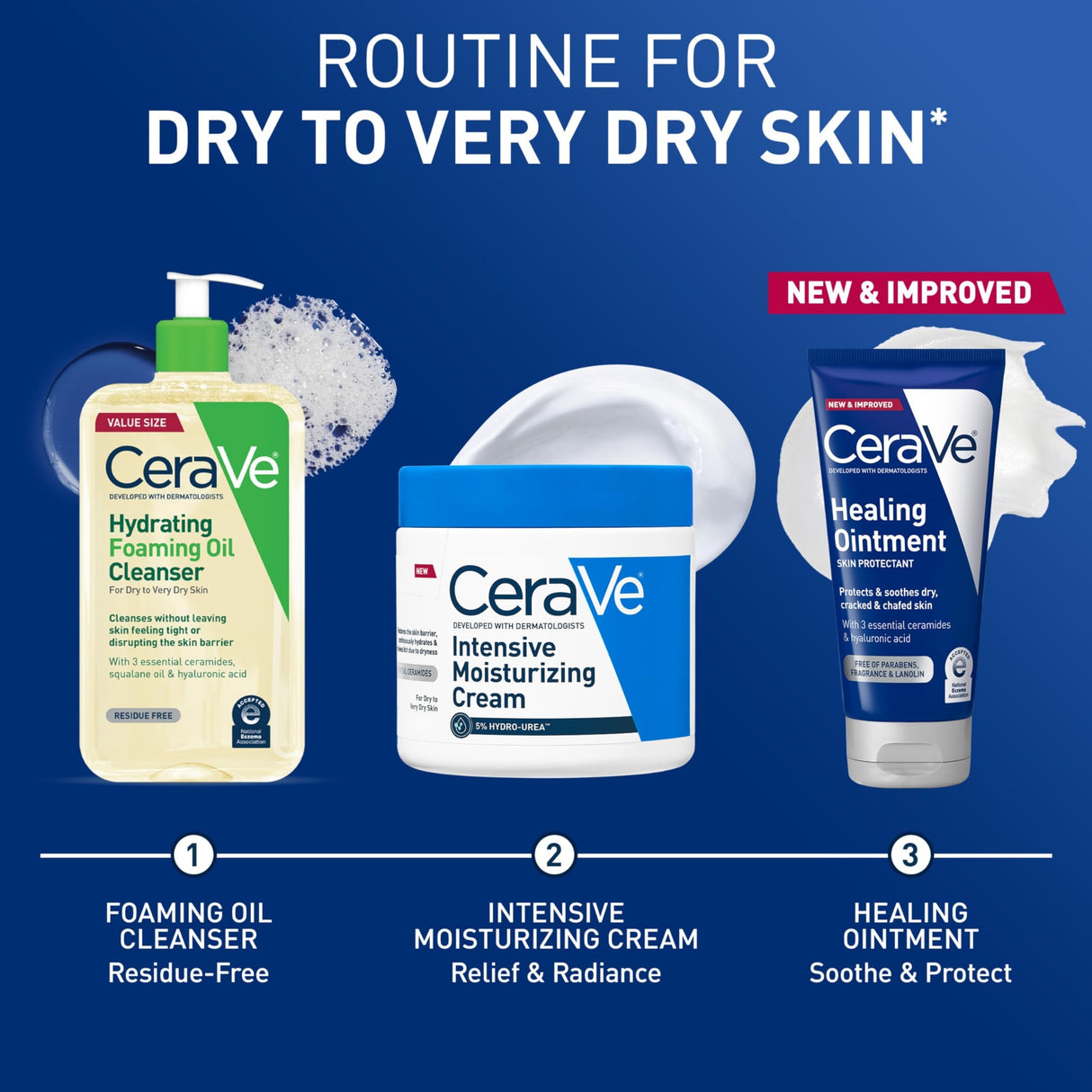 CeraVe Healing Ointment Skin Protectant, Unscented, 3 oz