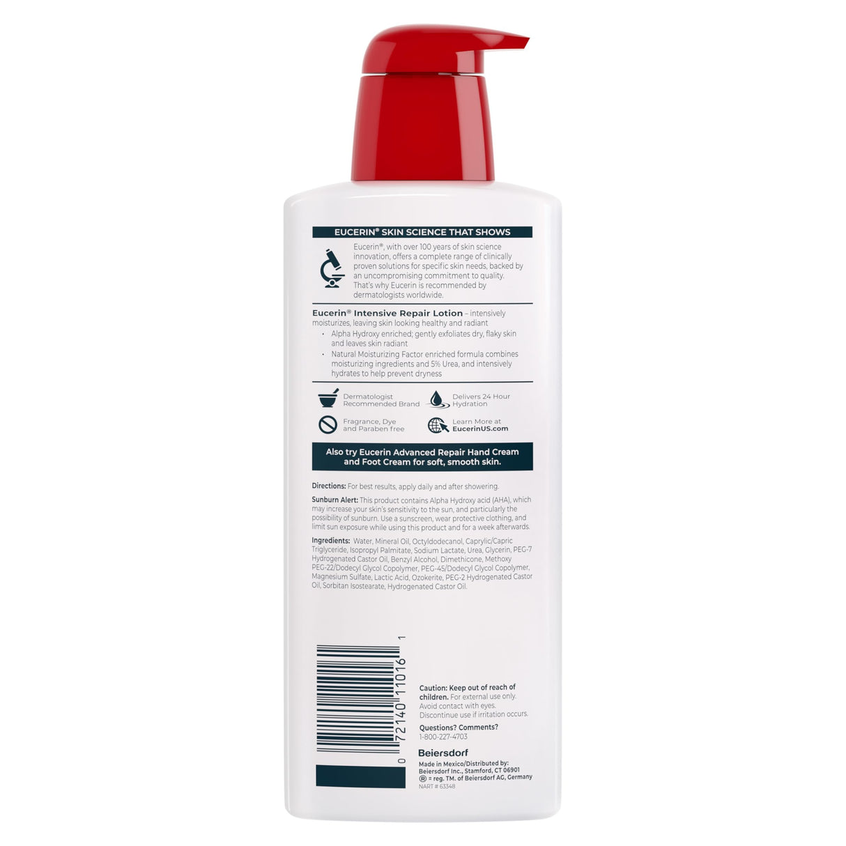 Eucerin Intensive Repair Lotion, Fragrance Free, 16.9 fl oz