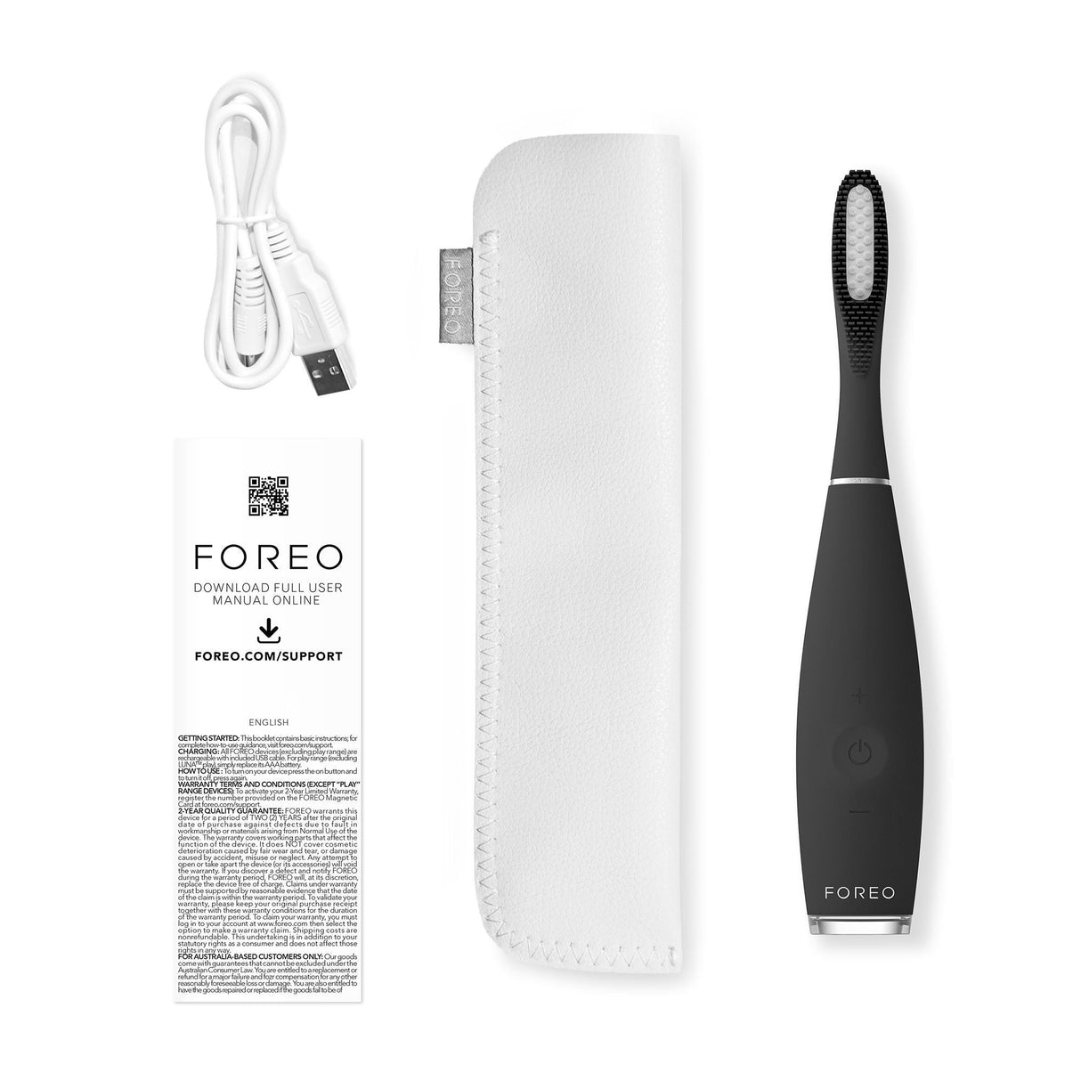 ISSA 3 Silicone Sonic Toothbrush, Black - F9939-Single - LL Medico