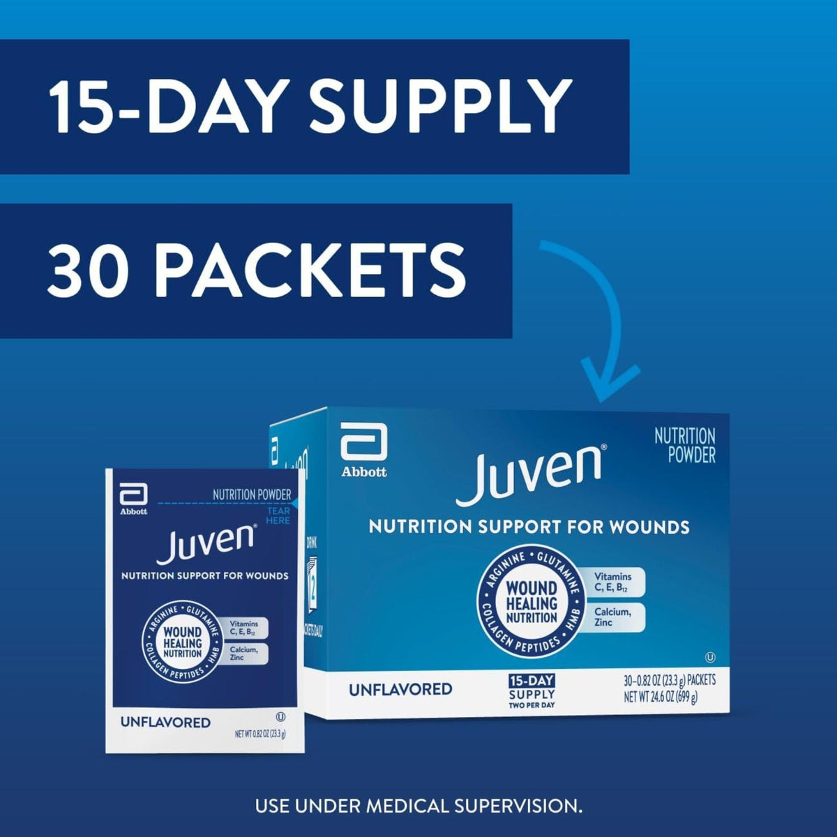 Juven Therapeutic Nutrition Powder, Unflavored, 0.82 oz Packet - 66695-Pack - LL Medico